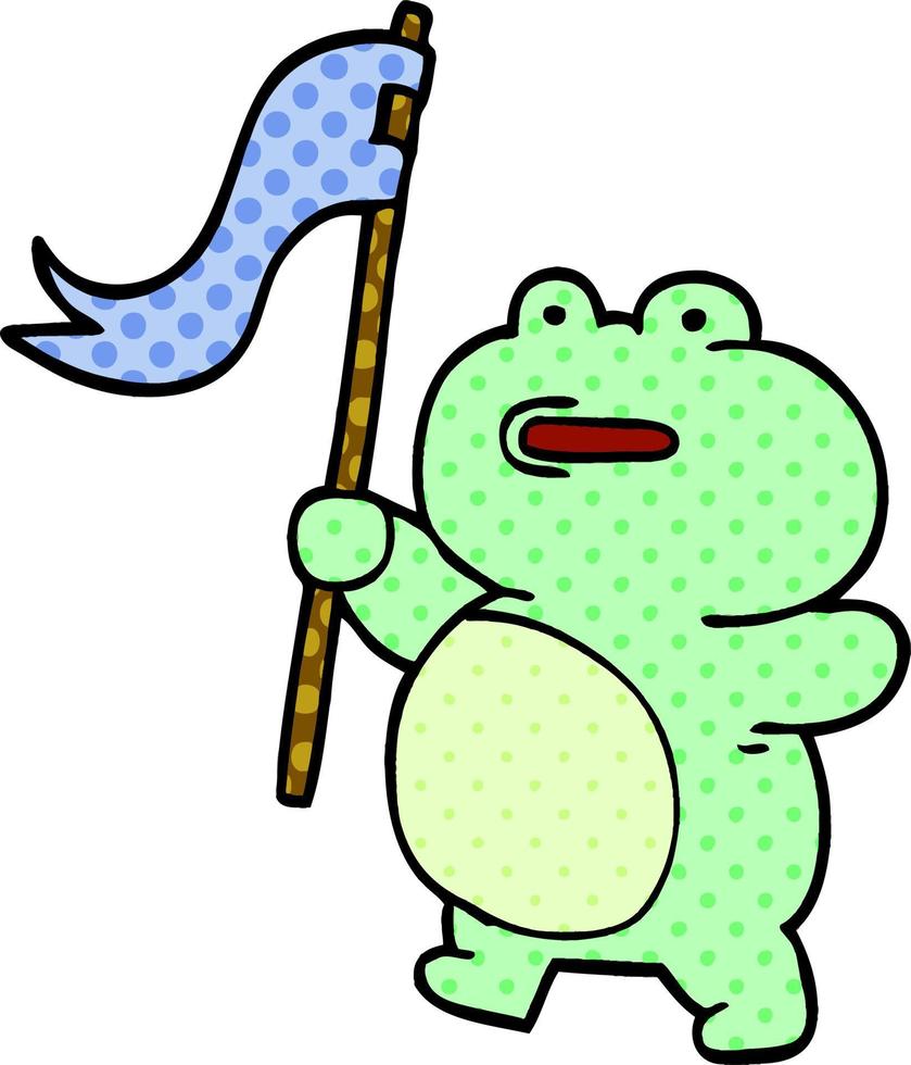 cartoon doodle frog vector