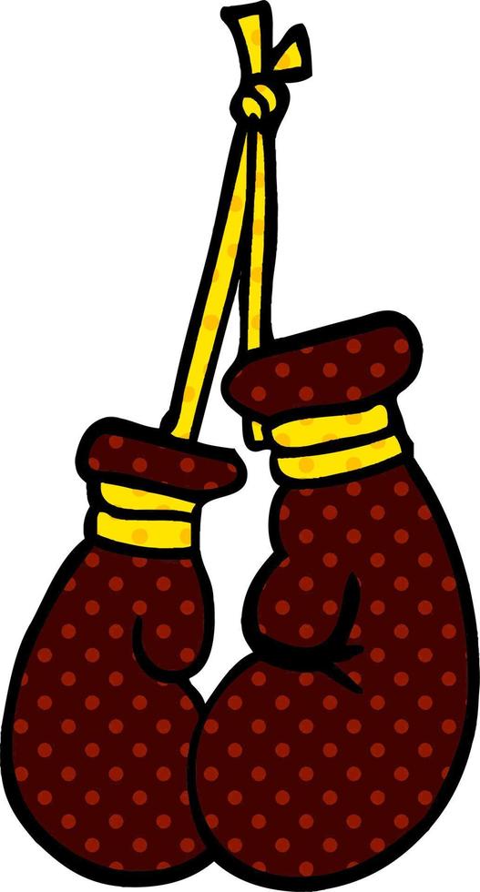 cartoon doodle boxing gloves vector