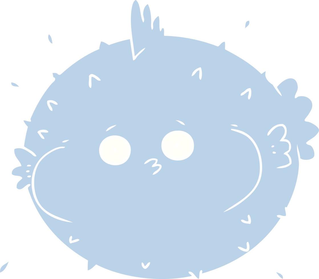 flat color style cartoon puffer fish vector