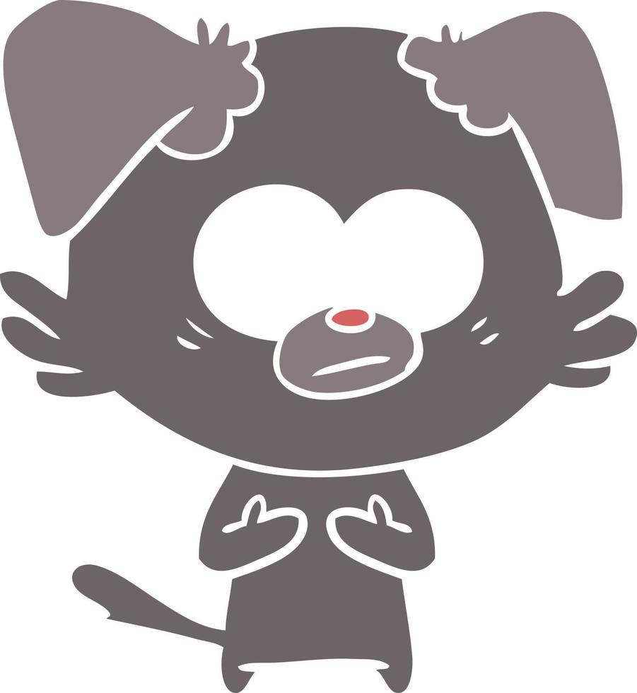 nervous dog flat color style cartoon vector