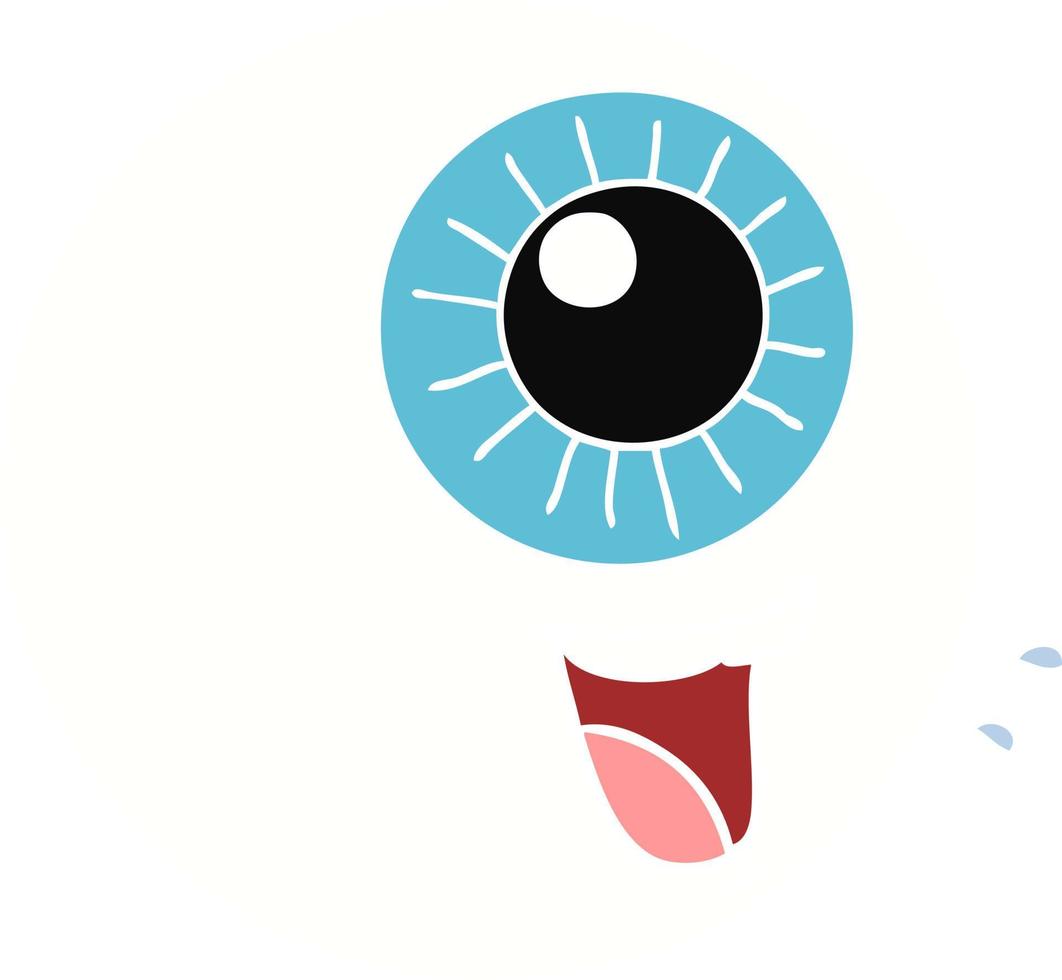 flat color style cartoon eyeball laughing vector