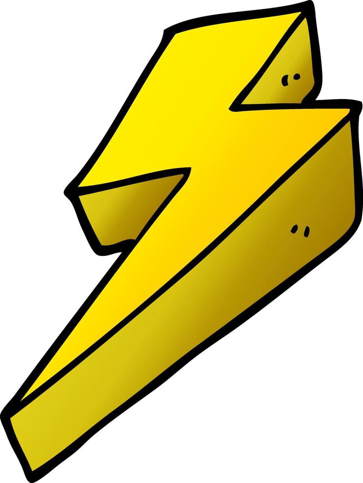 cartoon doodle thunder bolts vector