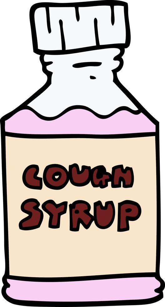 cartoon doodle cough syrup vector