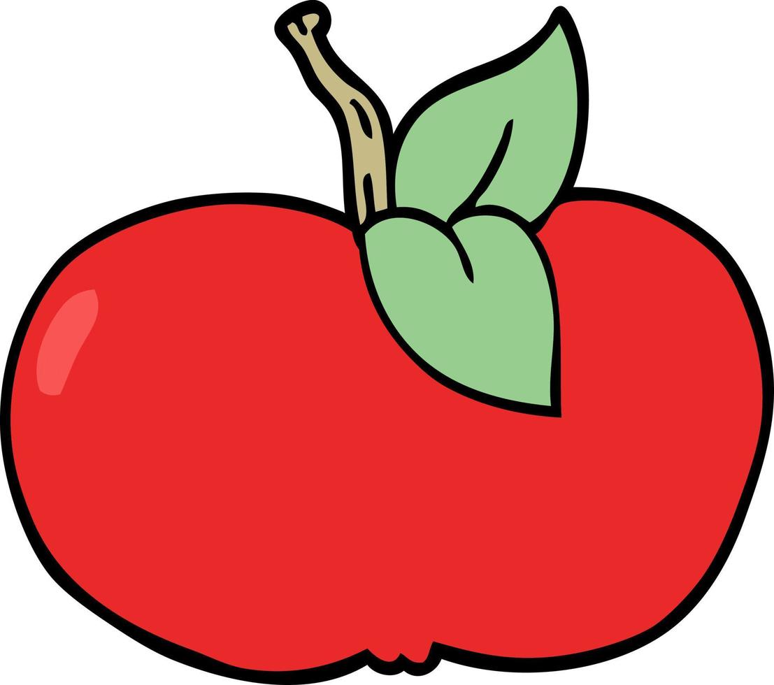 cartoon doodle juicy apple vector