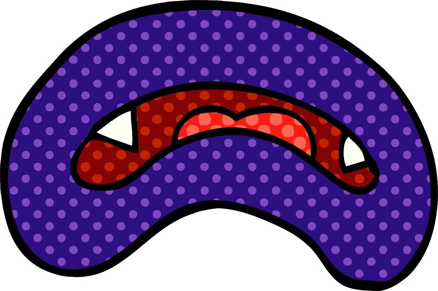 cartoon doodle vampire mouth vector