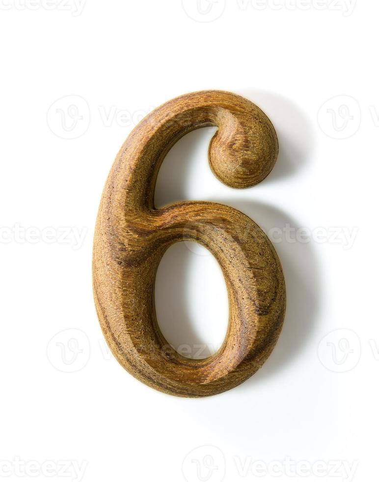 Wooden numeric 6 photo