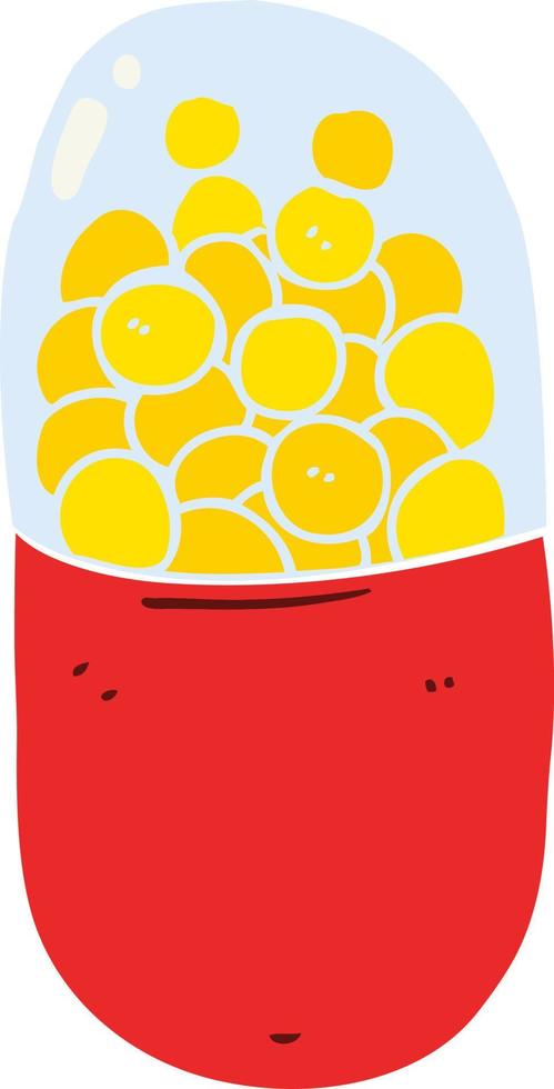 flat color style cartoon pill vector