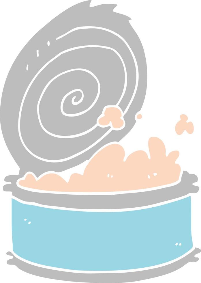 flat color style cartoon canned fish vector
