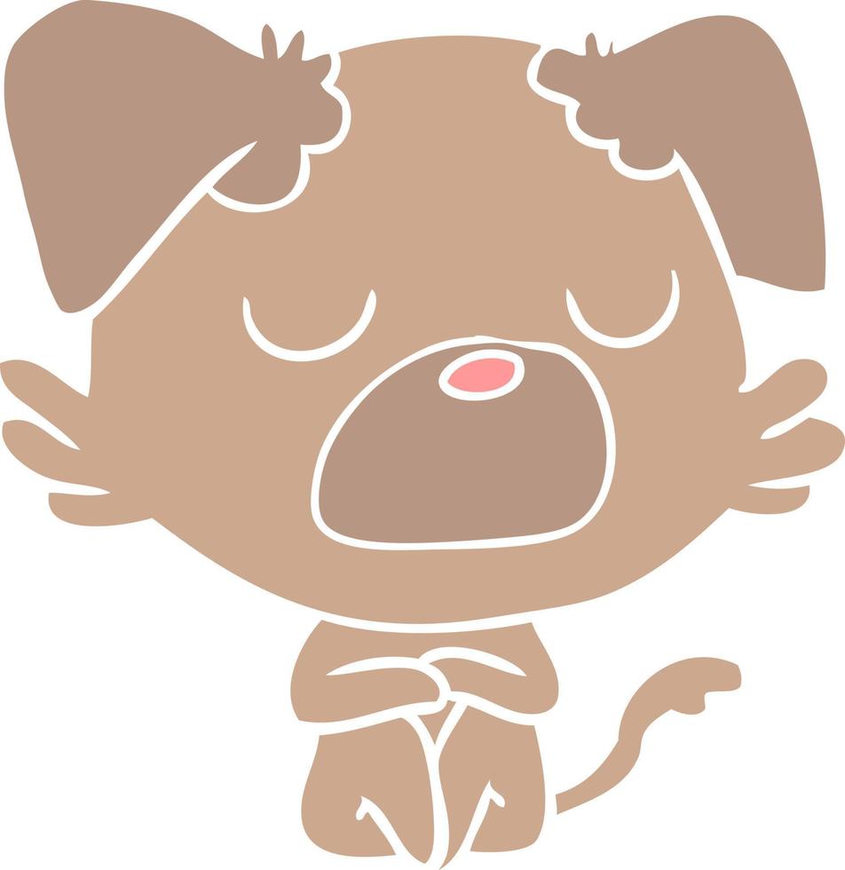 flat color style cartoon dog vector