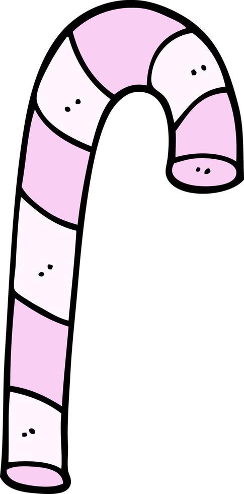 cartoon doodle pink candy cane vector