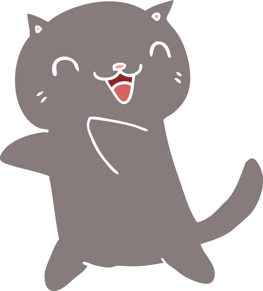 gato de dibujos animados de estilo de color plano vector