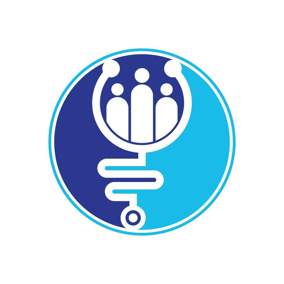 Family Medical Logo Template Design Vector. Stethoscope People logo design icon vector. vector