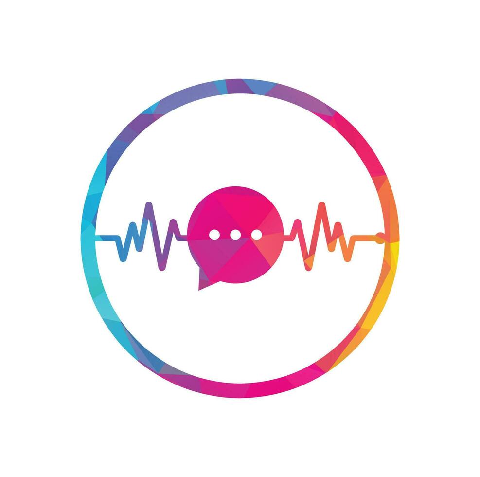 Health Consult logo designs concept. Medical logo and Heartbeat Waves in Chat Icon Logo Template. vector