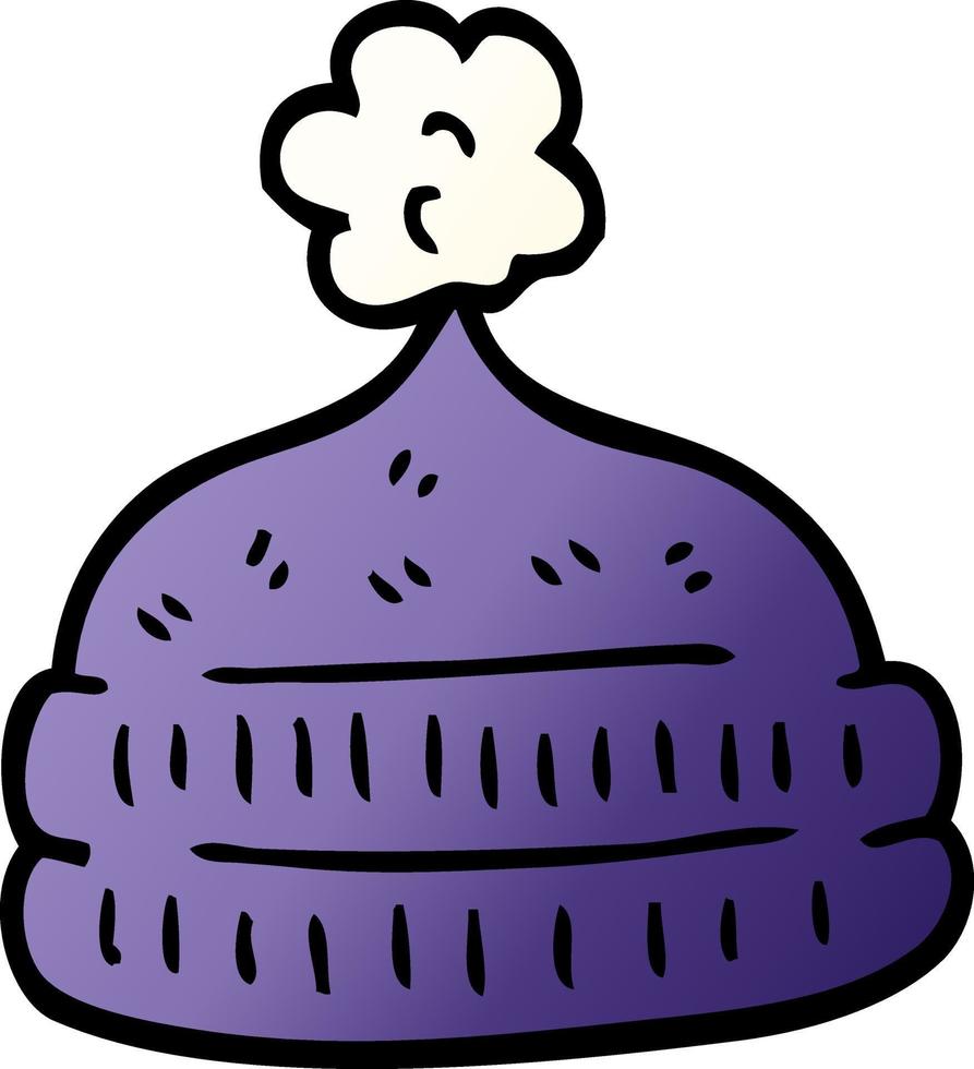 cartoon doodle winter hats vector
