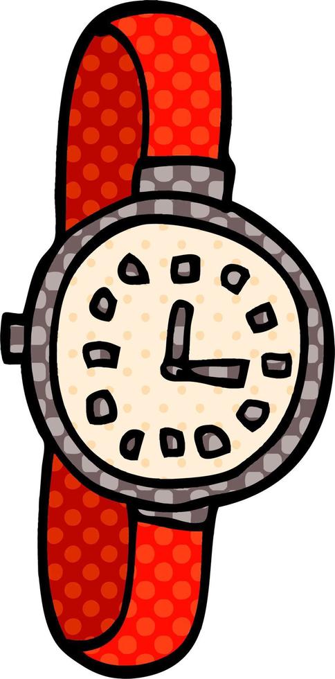 cartoon doodle watch vector