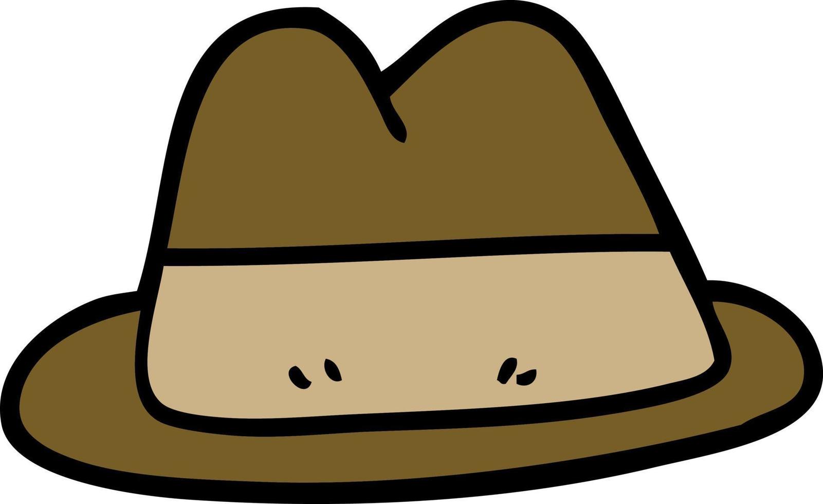 caricatura, garabato, viejo, estilo, sombrero vector