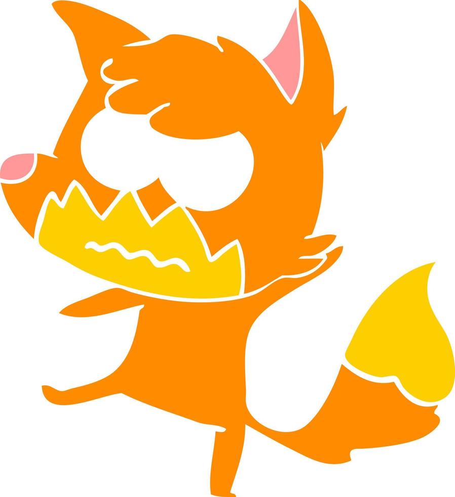 flat color style cartoon annoyed fox vector