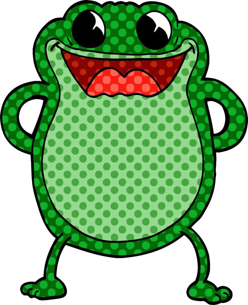 cartoon doodle frog vector