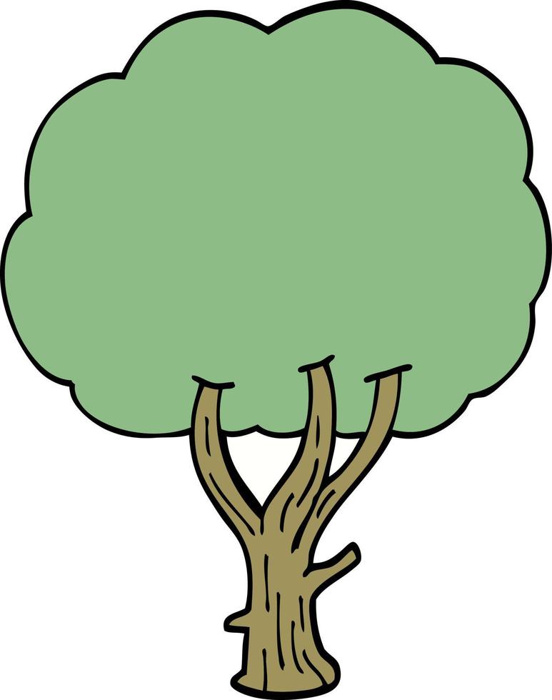 caricatura, garabato, árbol floreciente vector