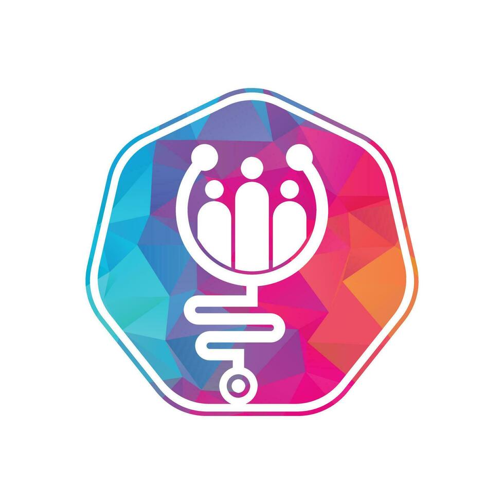 Family Medical Logo Template Design Vector. Stethoscope People logo design icon vector. vector