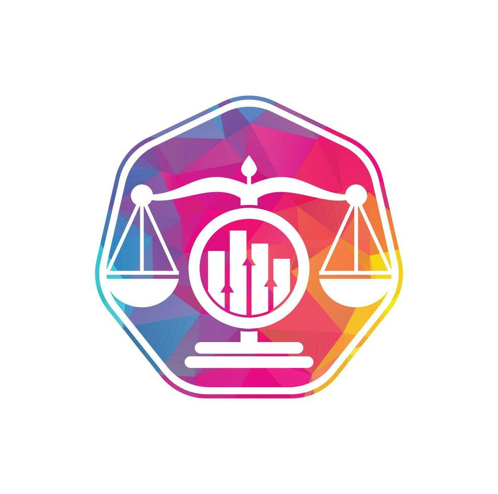 plantilla de vector de logotipo de finanzas de justicia. bufete de abogados creativo con concepto de diseño de logotipo gráfico.