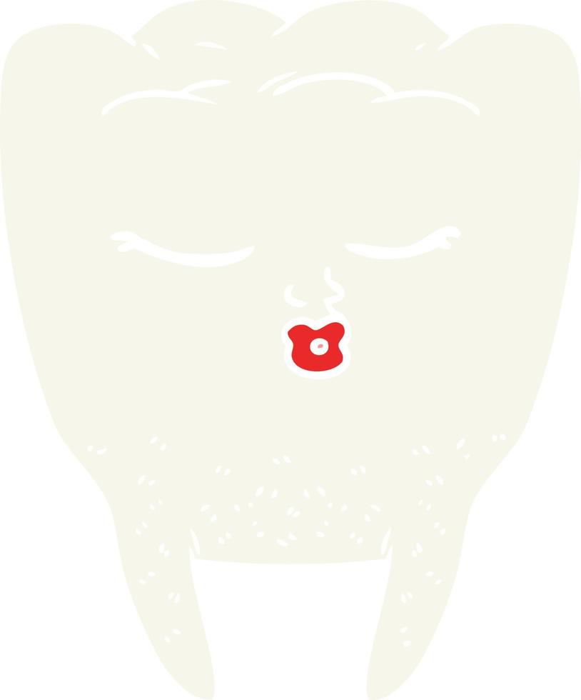 flat color style cartoon tooth vector