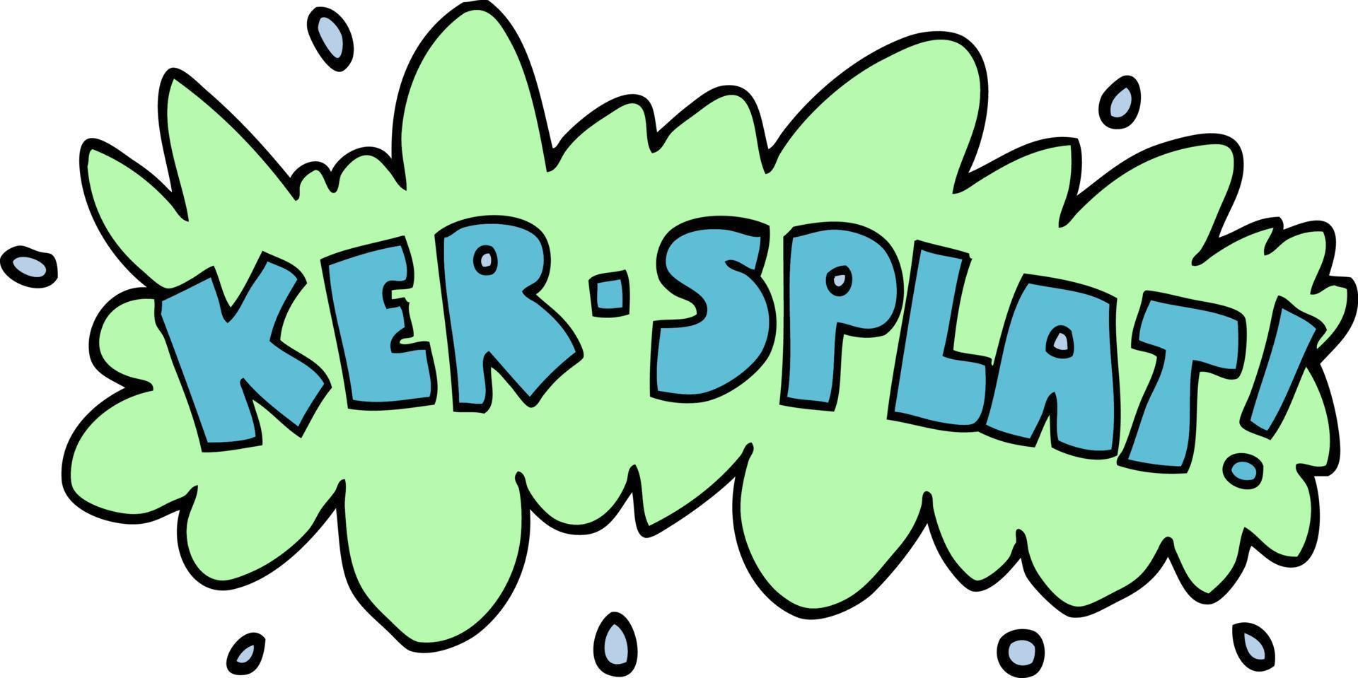 cartoon doodle words ker splat vector