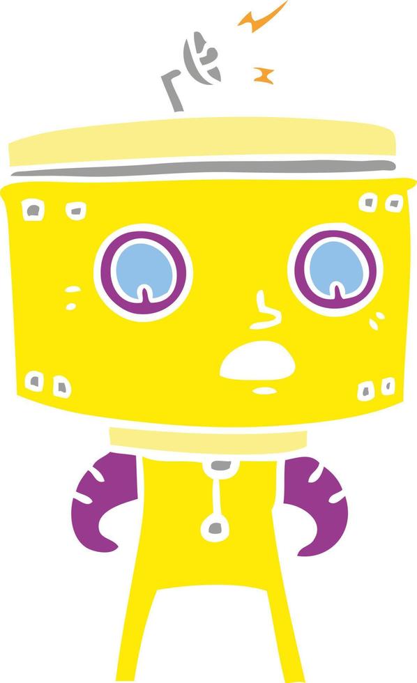 robot de dibujos animados de estilo de color plano vector