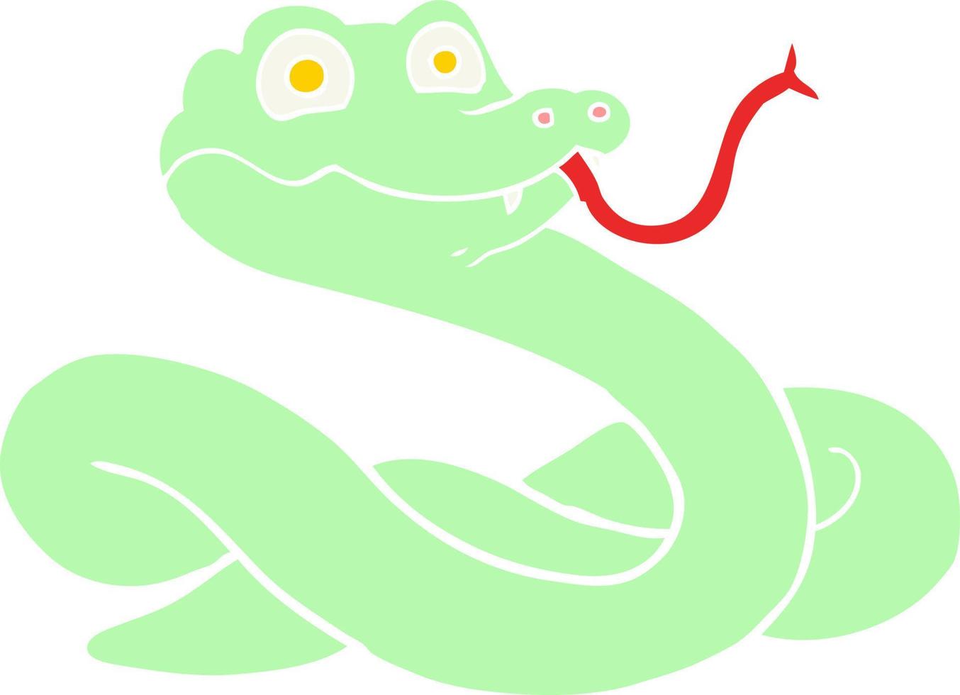 serpiente de dibujos animados de estilo de color plano vector