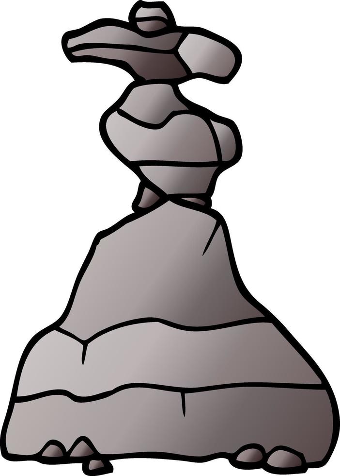 cartoon doodle boulders vector