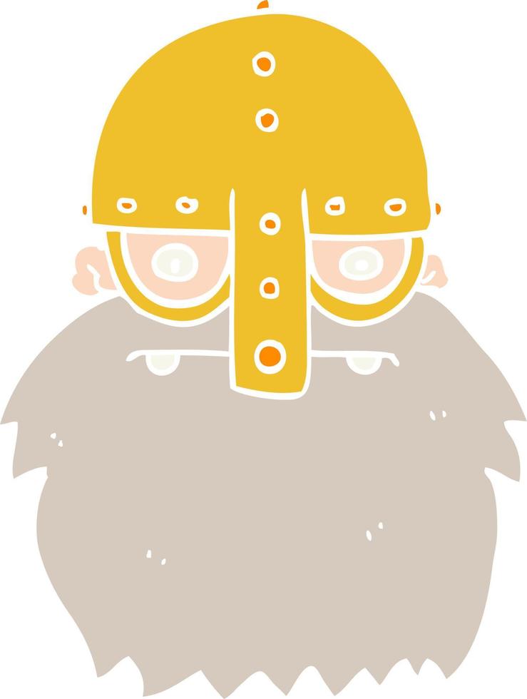 cara de vikingo de dibujos animados de estilo de color plano vector