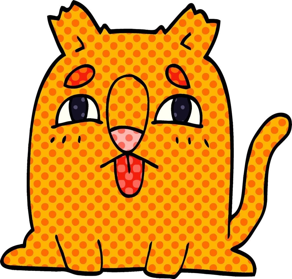 cartoon doodle funny cat vector