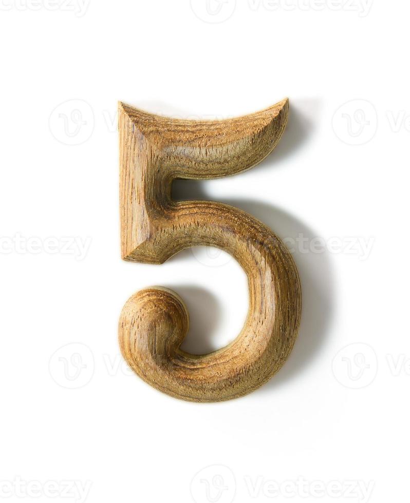 Wooden numeric 5 photo