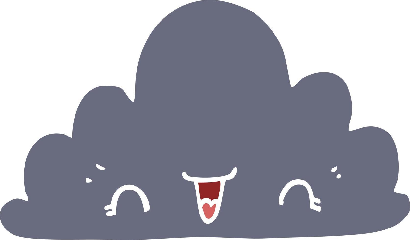 cute flat color style cartoon cloud vector