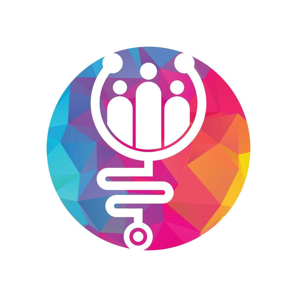 Family Medical Logo Template Design Vector. Stethoscope People logo design icon vector. vector