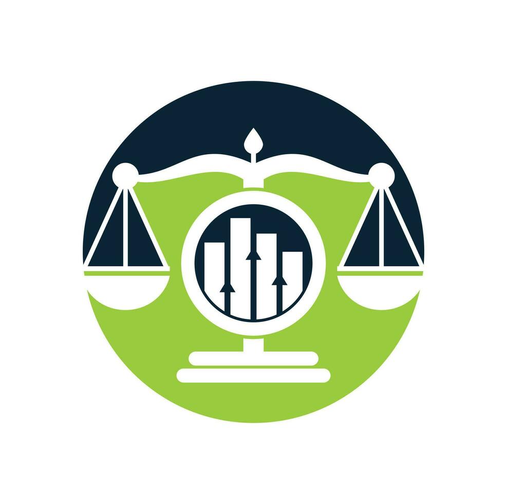 plantilla de vector de logotipo de finanzas de justicia. bufete de abogados creativo con concepto de diseño de logotipo gráfico.