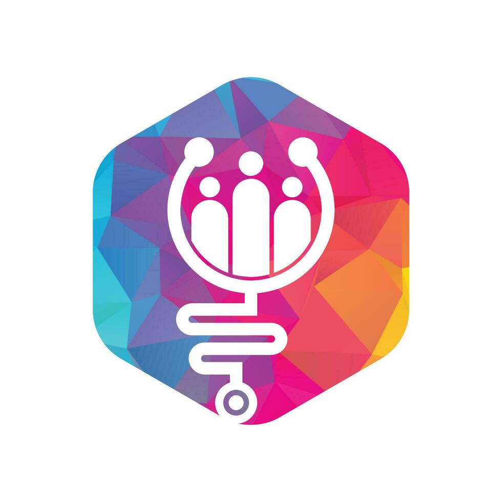 Family Medical Logo Template Design Vector. Stethoscope People logo design icon vector. vector