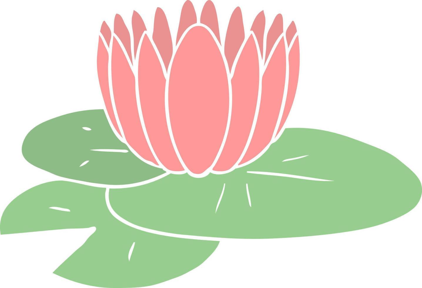 flat color style cartoon water lily vector