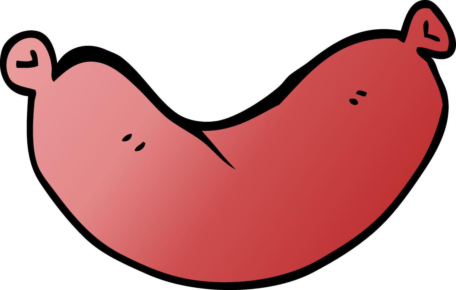 cartoon doodle sausage vector