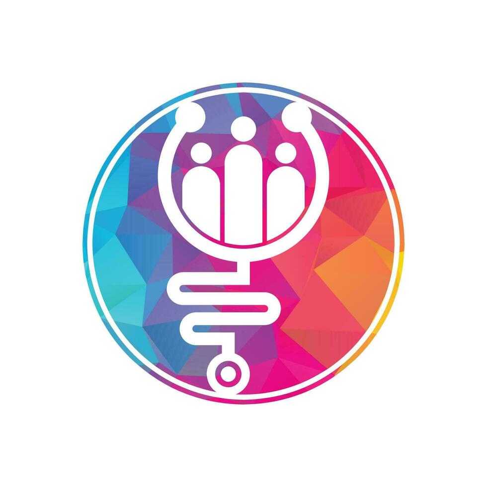 Family Medical Logo Template Design Vector. Stethoscope People logo design icon vector. vector