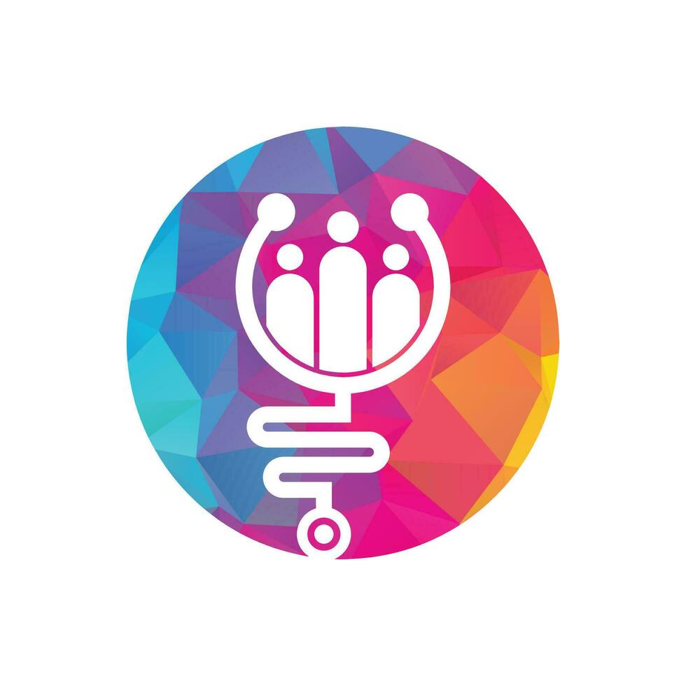 Family Medical Logo Template Design Vector. Stethoscope People logo design icon vector. vector