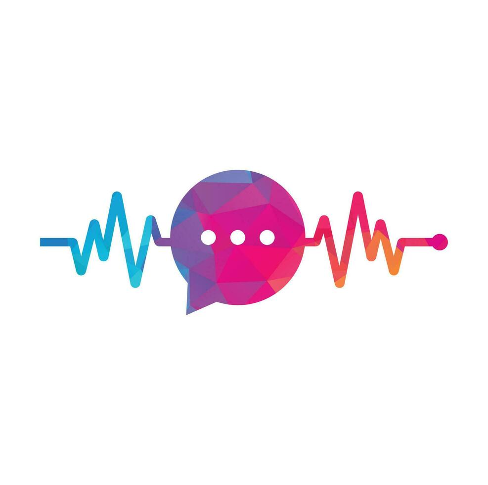 Health Consult logo designs concept. Medical logo and Heartbeat Waves in Chat Icon Logo Template. vector