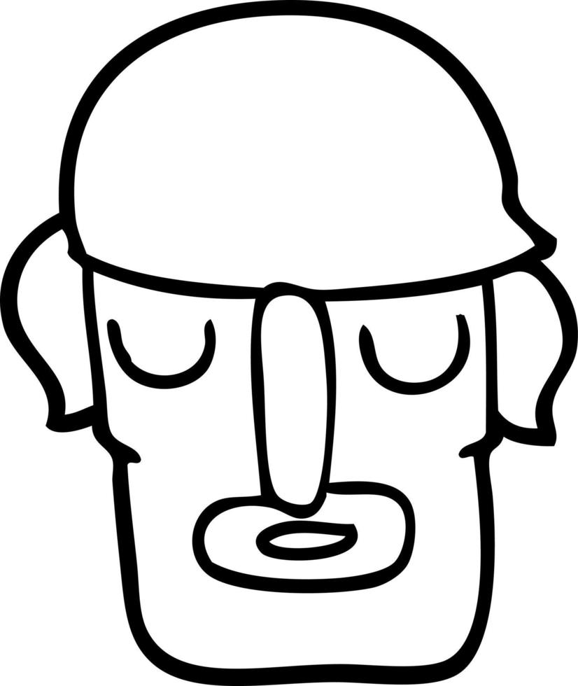 line drawing cartoon male face vector