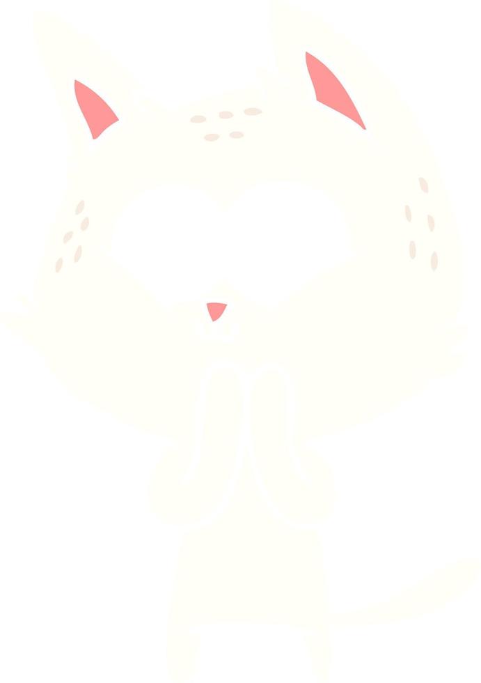 flat color style cartoon cat vector