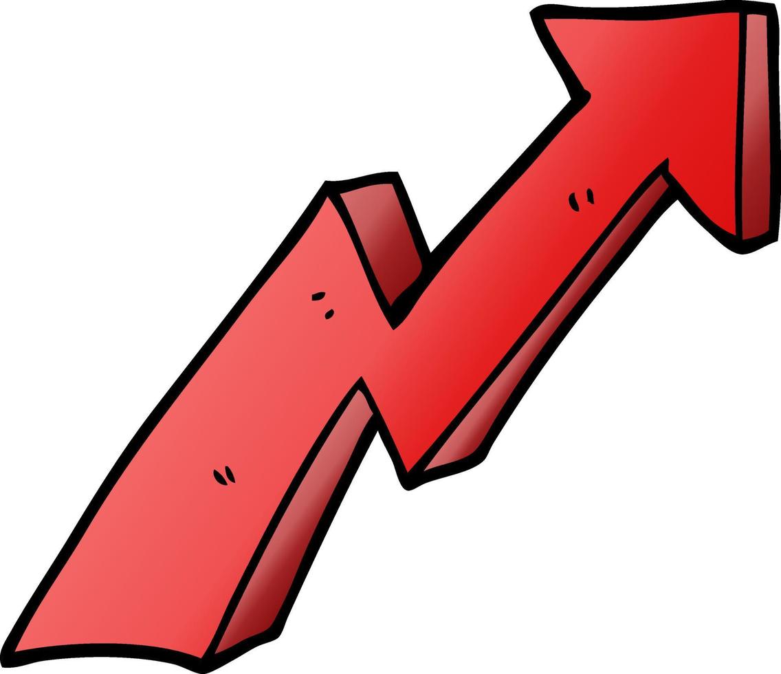 cartoon doodle business growth arrow vector