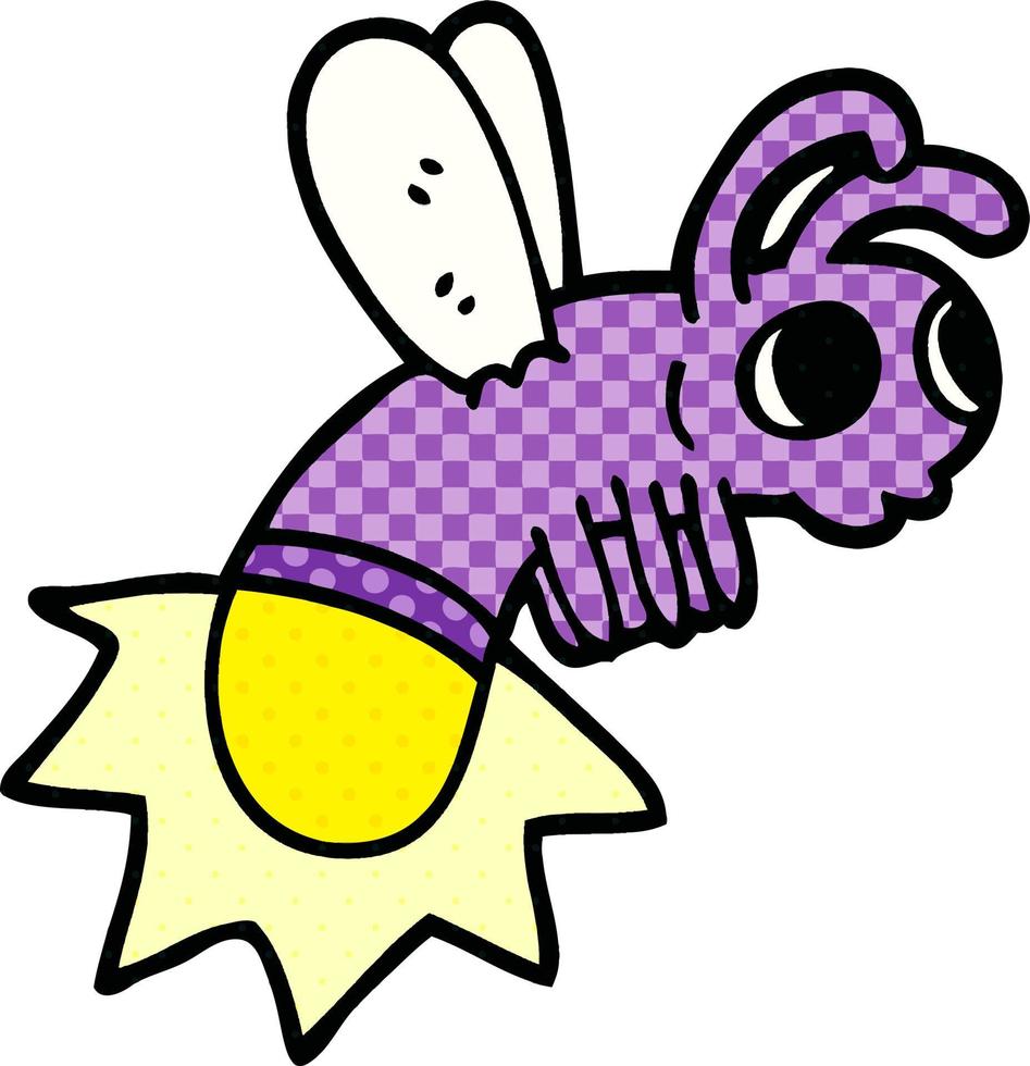 cartoon doodle glow bug vector