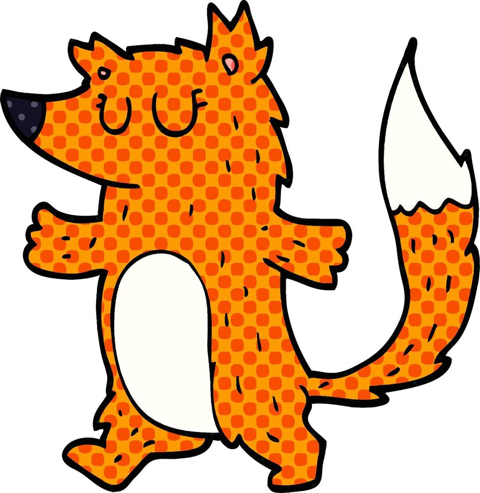 cartoon doodle fox vector