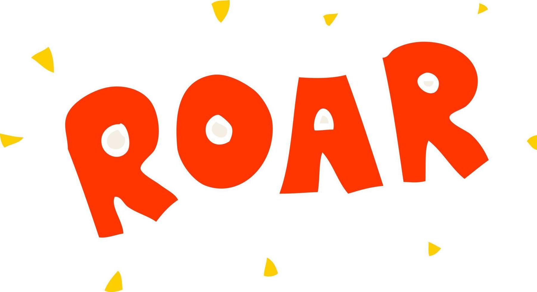 cartoon doodle roar sign vector