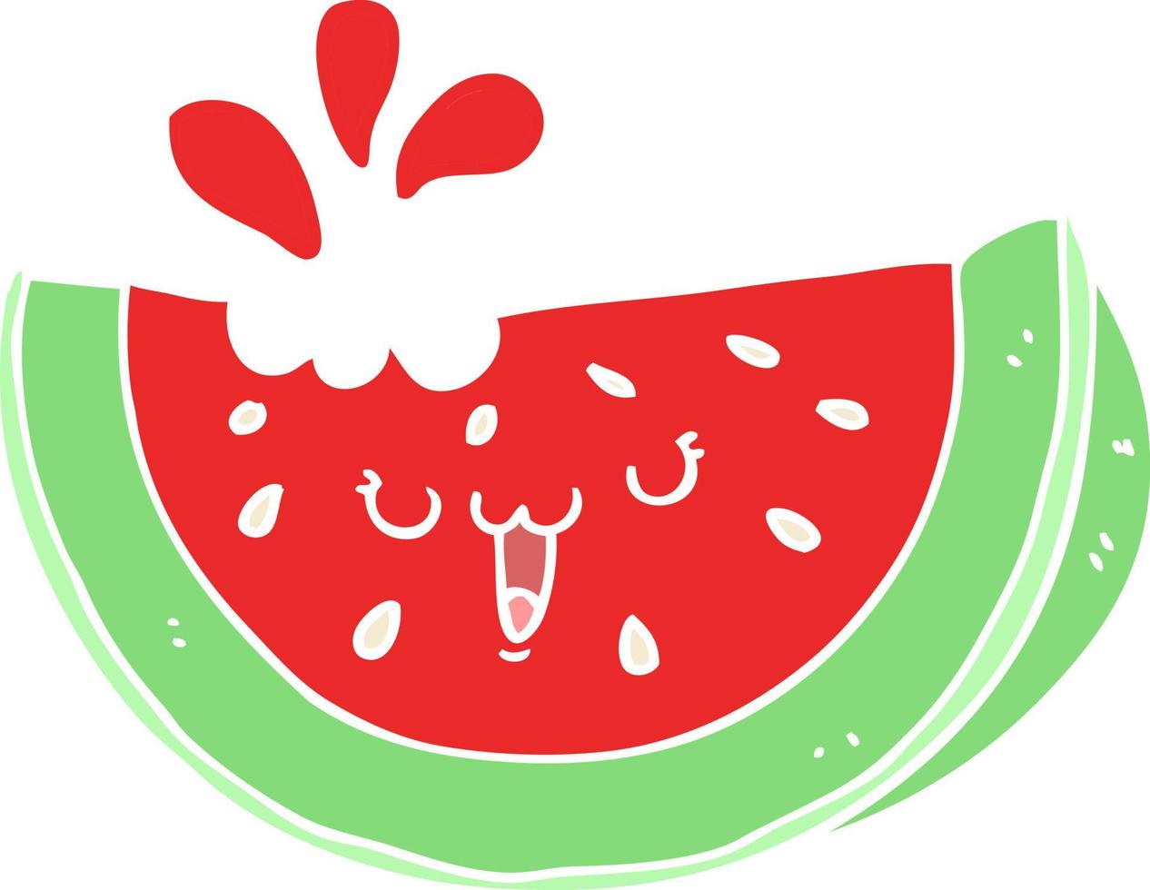 flat color style cartoon watermelon vector