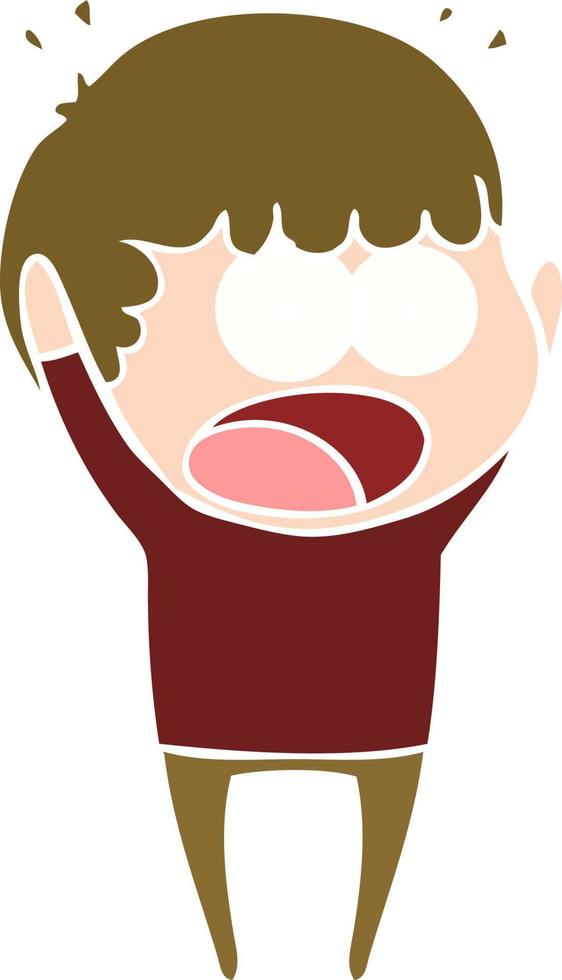 flat color style cartoon shocked man vector